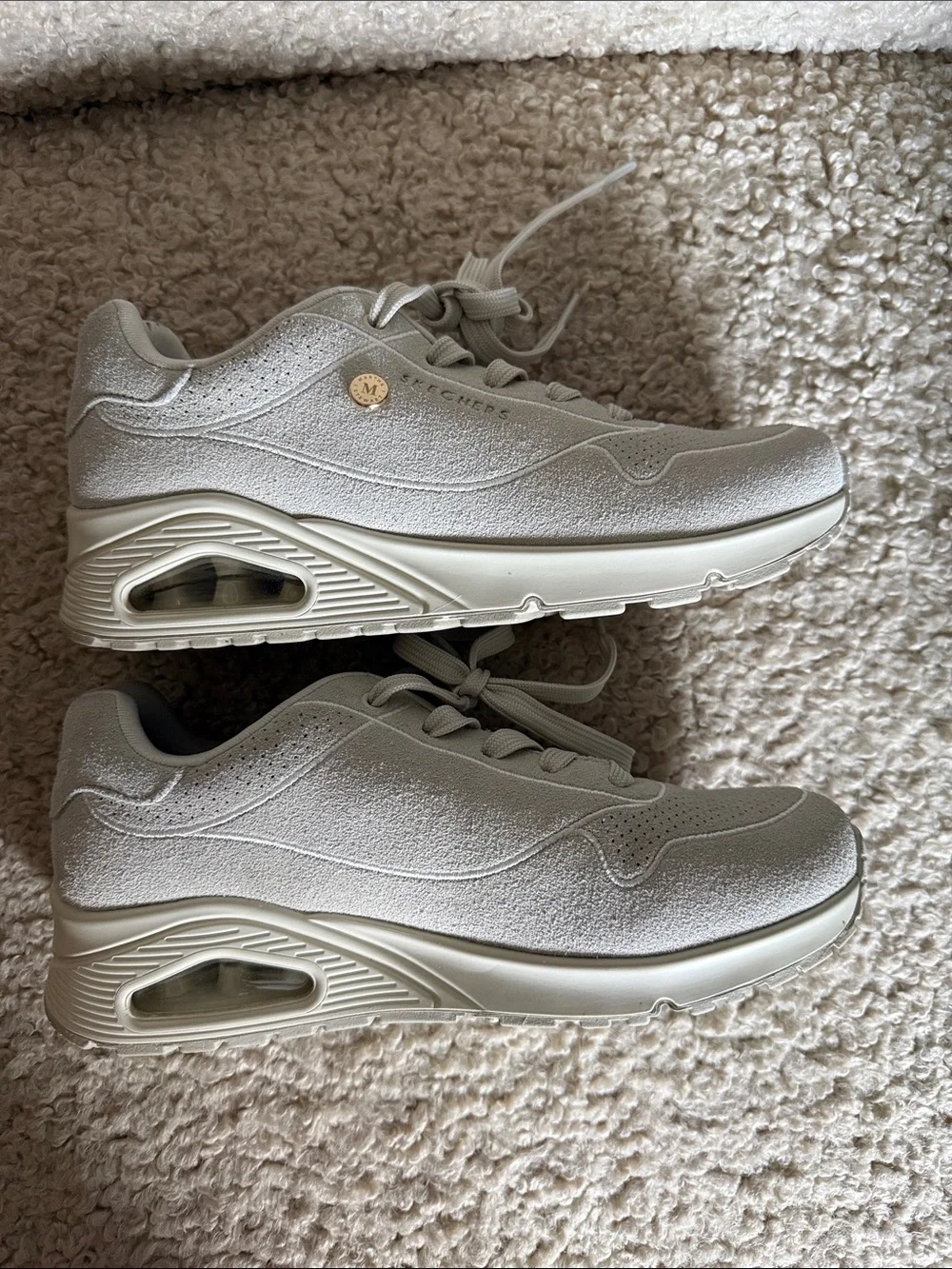 Martha Stewart Skechers Cream Suede-Style Comfort Sneakers size 8